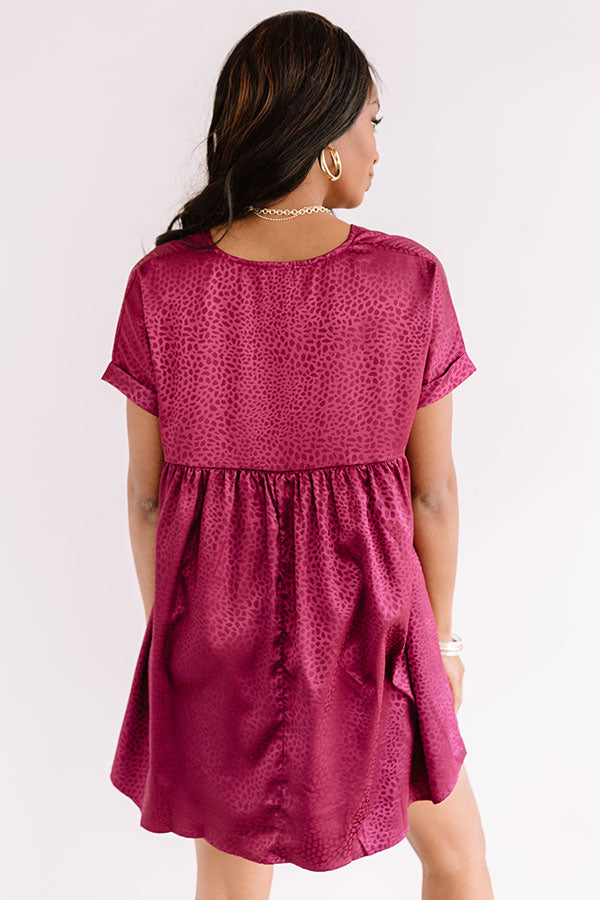 Stolen Hearts Babydoll Dress In Wine Image - 4