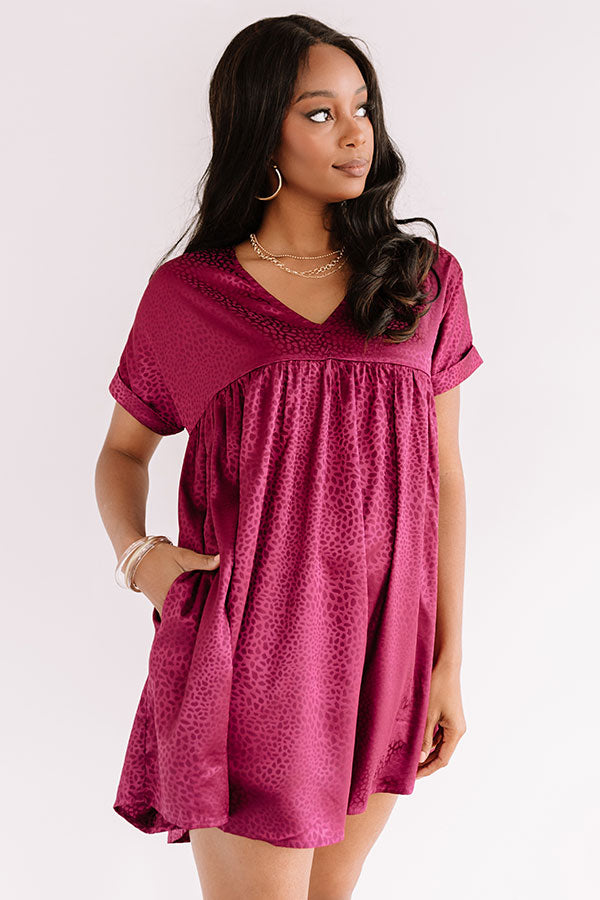 Stolen Hearts Babydoll Dress In Wine Image - 3