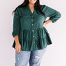 Limos And Lattes Shift Top In Hunter Green   Curves Image - 1