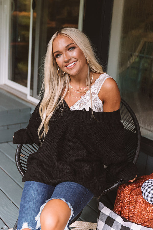 Denver Delights Knit Tunic Sweater In Black Image - 2
