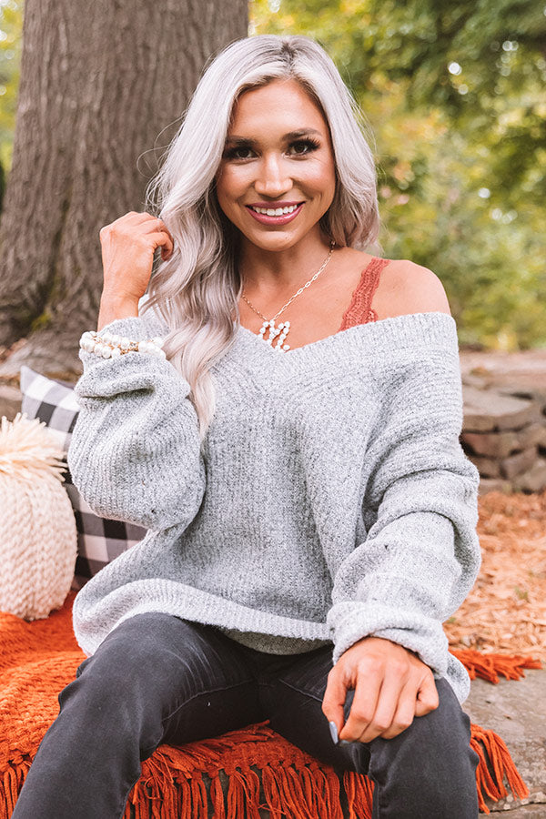Denver Delights Knit Tunic Sweater In Grey Image - 2