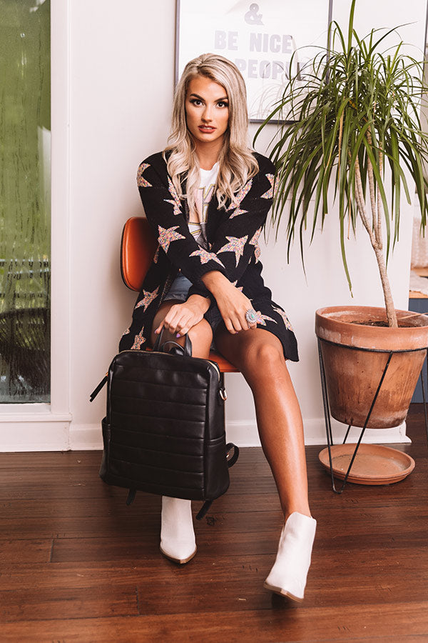 Warmed Up Knit Cardigan In Black