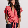 Time To Unwind Tie Top In Red Image - 1