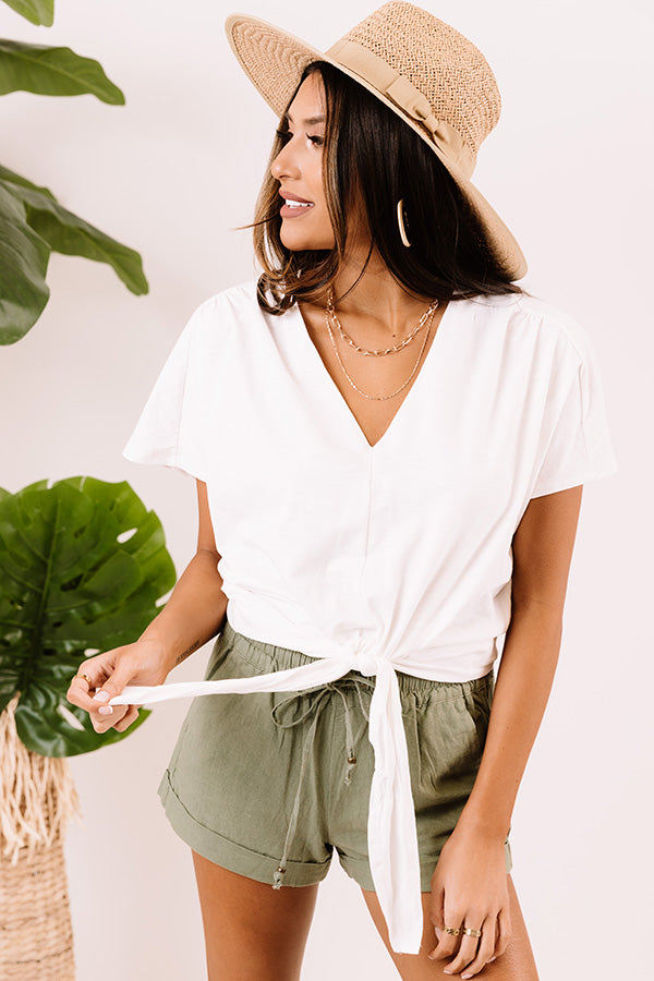 Time To Unwind Tie Top In White