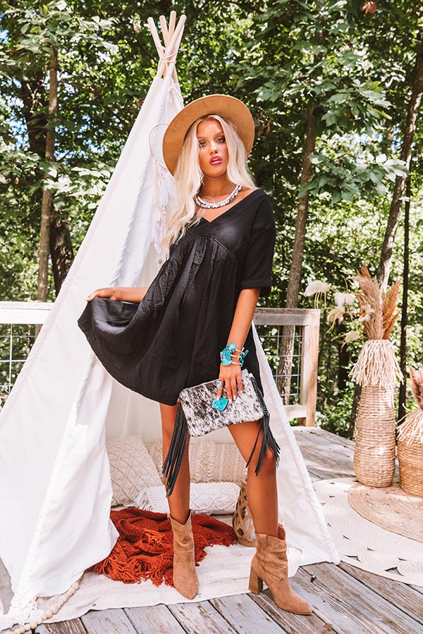 Truly Tempting Babydoll Dress In Black
