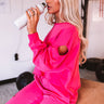 A Little Chilly Crop Sweatshirt In Pink Image - 1