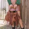 The Time Is Now Faux Leather Fringe Tote In Brown Image - 1
