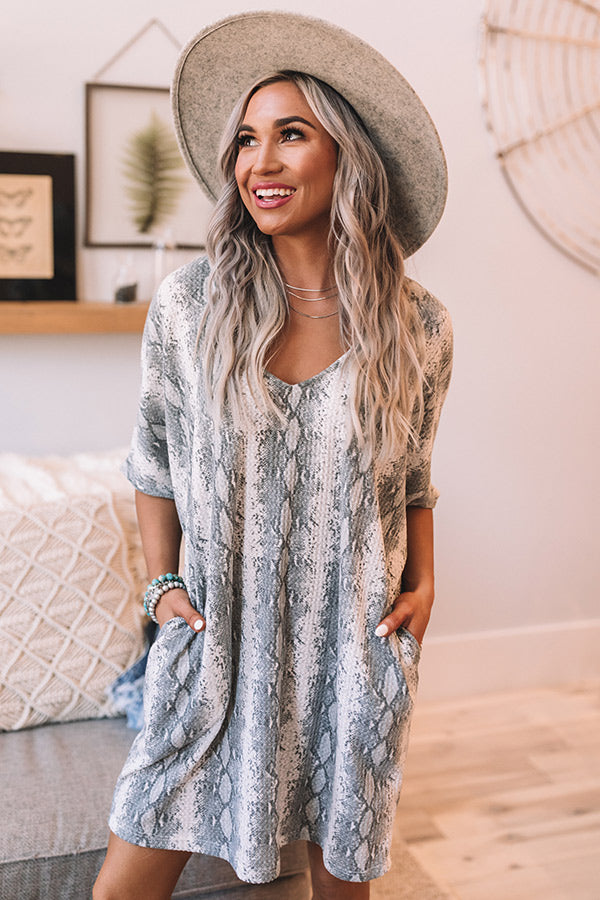Clear The Air Snake Print Tunic Dress