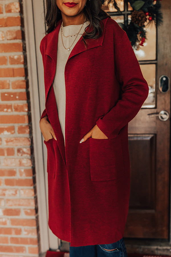 Instant Classic Cardigan In Wine Image - 3