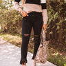 The Barkley Midrise Distressed Ankle Skinny In Black Image - 1
