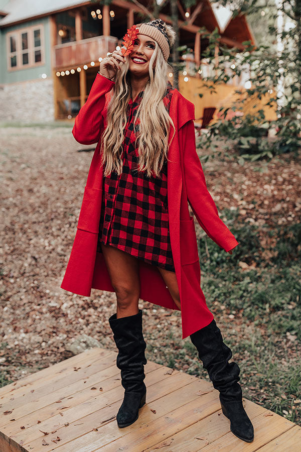 Instant Classic Cardigan In Red
