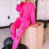 A Little Chilly Distressed Joggers In Pink Image - 1