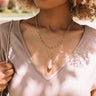 Clearly Chic Semi Precious Layered Necklace In Rose Quartz Image - 1