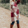 Fall Weather Knit Cardigan In Maroon Image - 1
