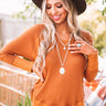 Chai Tea Latte Waffle Knit Top In Copper Image - 1