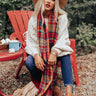 Lattes And Leaves Plaid Scarf Image - 1