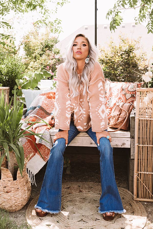 Never Gonna Get Me Down Sweater In Mocha Image - 2