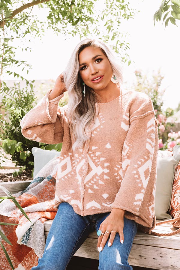 Never Gonna Get Me Down Sweater In Mocha Image - 4