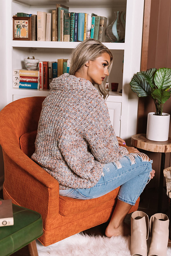 Pumpkin Patch Cozy Knit Cardigan In Grey Image - 5
