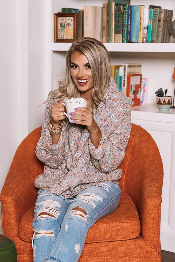Pumpkin Patch Cozy Knit Cardigan In Grey Image - 2