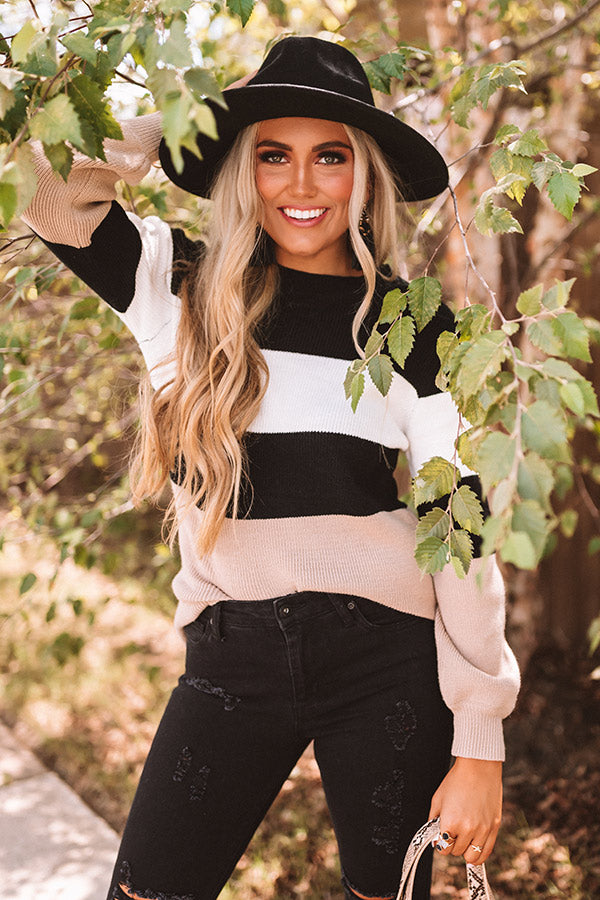 Maple Kisses Knit Sweater In Black