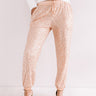Extra Sparkles Sequin Joggers In Rose Gold Image - 1