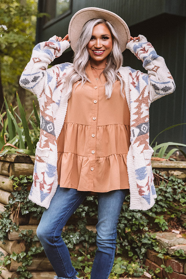 Lost In The Adirondacks Cardigan In Ivory Image - 3