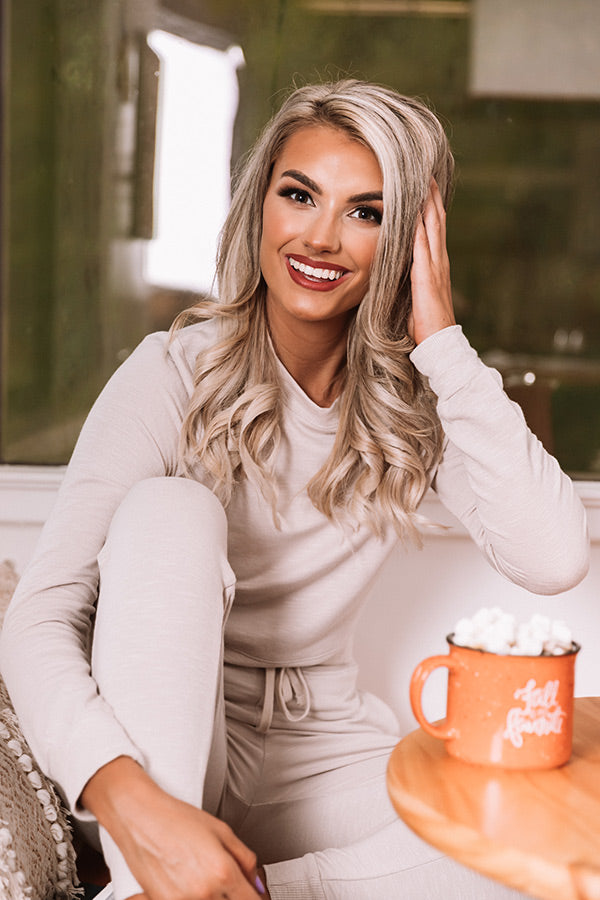 Extra Espresso Crop Sweatshirt In Birch