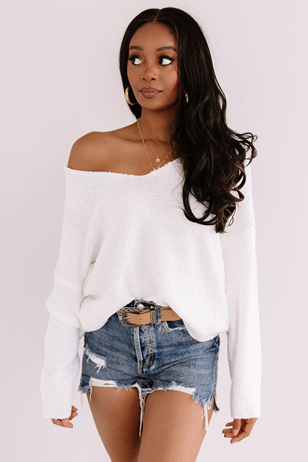 Headed To Aspen Knit Sweater In White Image - 1