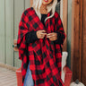 Autumn Rush Buffalo Check Poncho In Red Image - 1