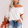 Falls Frills Waffle Knit Top In White Image - 1