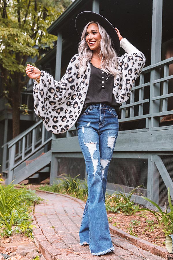 Cute Caption Ultra Soft Leopard Cardigan In Ivory Image - 1