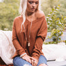 Falls Frills Waffle Knit Top In Brown Image - 1