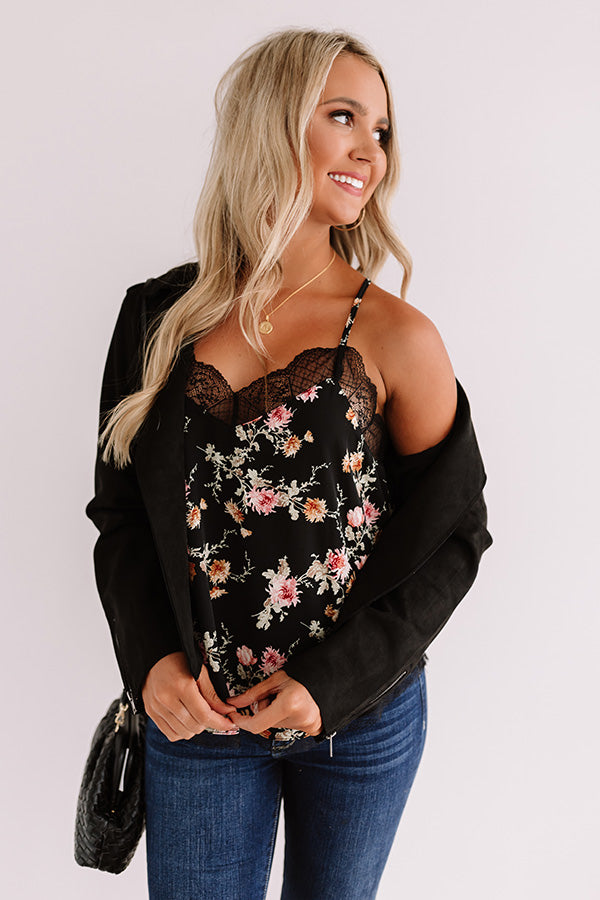 Clearly Chic Floral Tank in Black