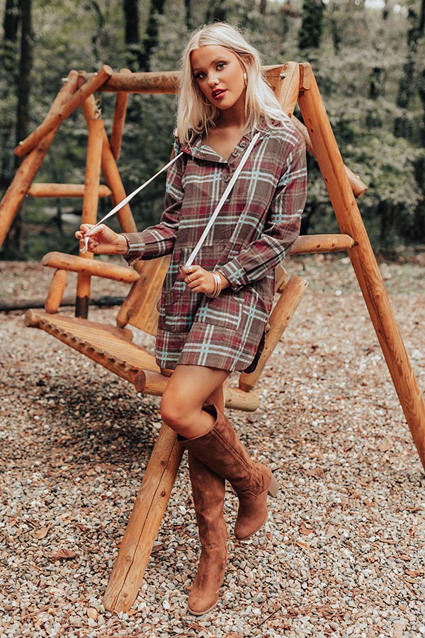 Rocky Mountain Bliss Flannel Sweater In Brown