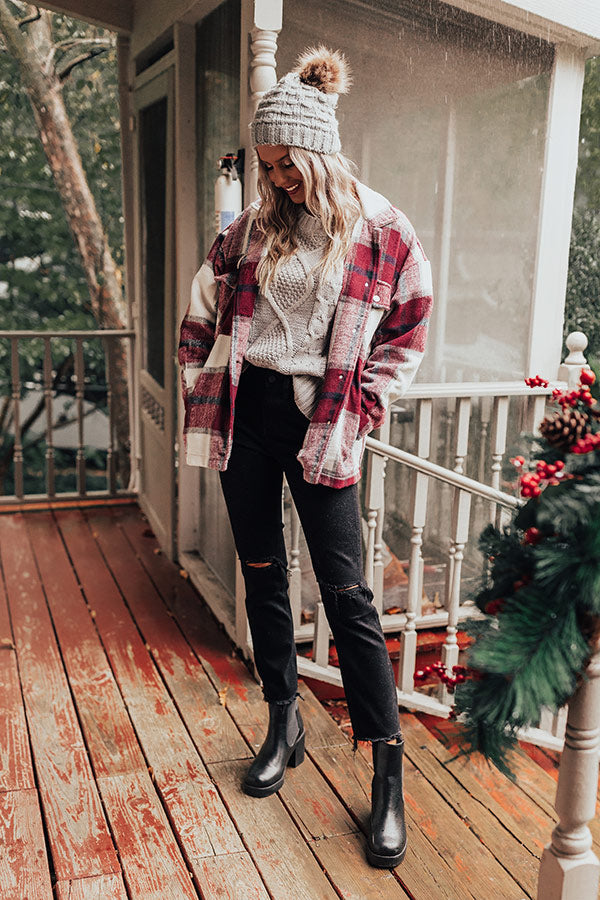 Redwoods Adventure Plaid Jacket In Wine Image - 3