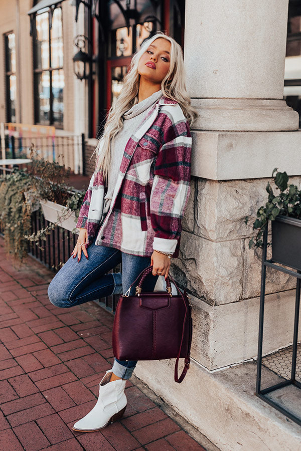 Redwoods Adventure Plaid Jacket In Wine Image - 2
