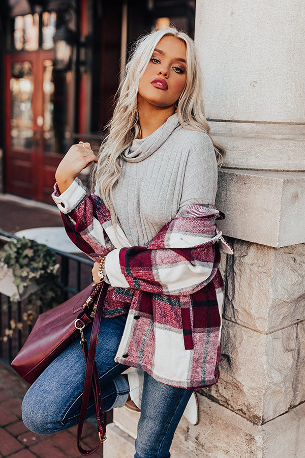 Redwoods Adventure Plaid Jacket In Wine Image - 1