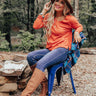 Falls Frills Waffle Knit Top In Orange Image - 1