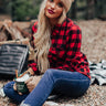 Slice Of Pie Flannel Top In Red Image - 1
