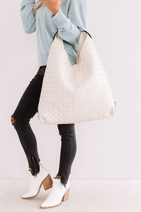 Bryant Park Bungalow Faux Leather Tote In Stone