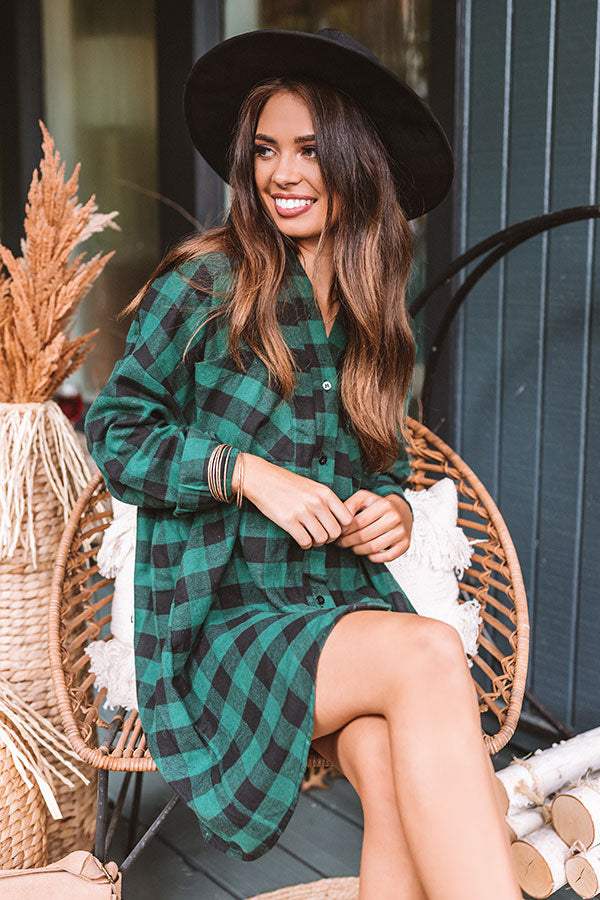 Napa And Chill Flannel Tunic In Green Image - 1