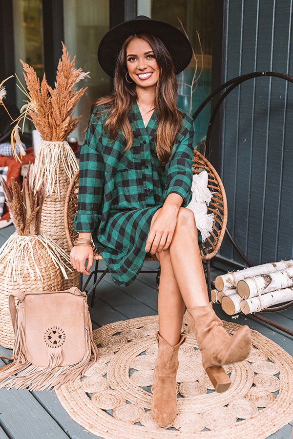 Napa And Chill Flannel Tunic In Green Image - 2