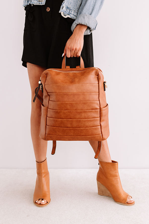 Solo In Soho Faux Leather Backpack In Maple