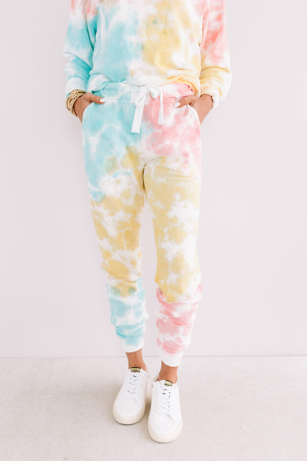 Going Home Tie Dye Joggers in Coral Image - 1