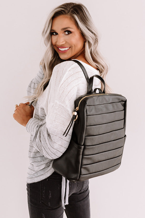 Solo In Soho Faux Leather Backpack In Black