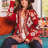 Sweet Retreat Frayed Cardigan In Red Image - 1