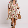 Folk Song Floral Tunic Dress In Champagne Image - 1