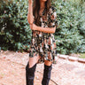 Folk Song Floral Tunic Dress In Black Image - 1