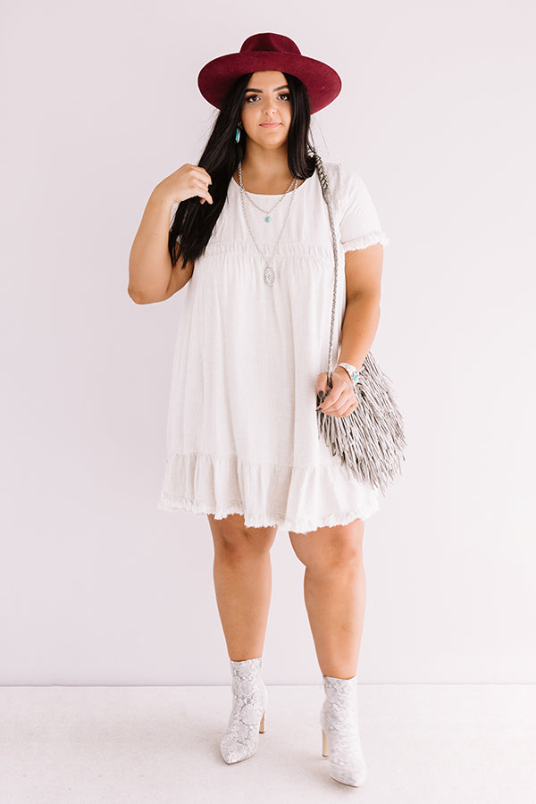 Guest List Babydoll Dress in Stone Curves Image - 2